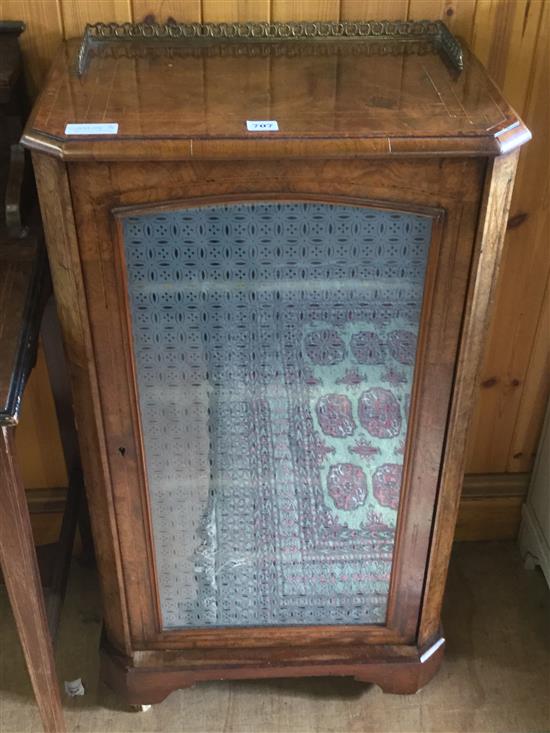 Walnut inlaid music cabinet